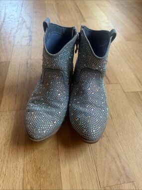 Kids rhinestone Ankle Boots in light blue